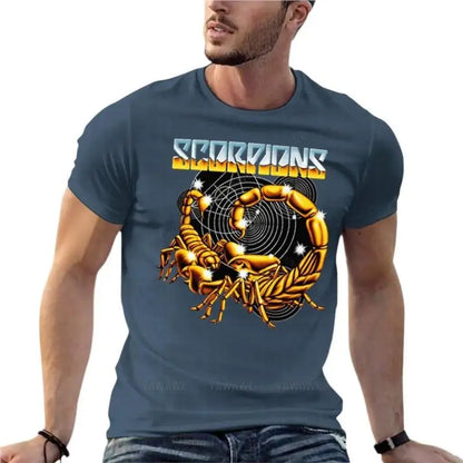 Scorpions Rock Heavy Metal Band Logo Oversized T-Shirt Branded Mens Clothes 100% Cotton Streetwear Large Size Tops Tee
