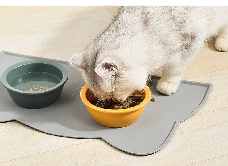Silicone Pet Mat Pet Food Feeding Pad Waterproof Dog Cat Bowl Food Mat Puppy Feeder Tray Water Cushion Placemat