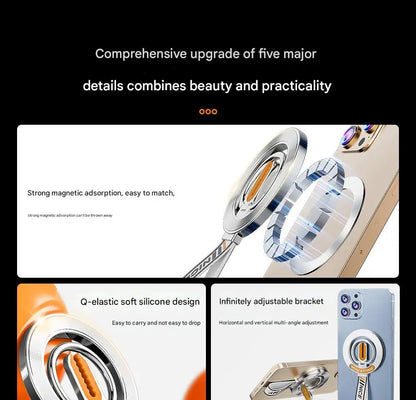 for MagSafe Car Mount, 3-in-1 Upgraded Magnetic Phone Ring Holder Grip Kickstand Car  with MagSafe Accessories for IOS & Android