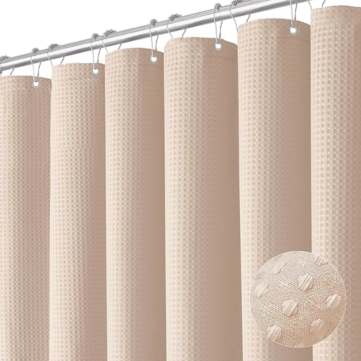 Plain Waffle Waterproof and Mildew-proof Polyester Shower Curtain, Bathroom Curtain, Bathroom Partition Curtain, Shower Curtain