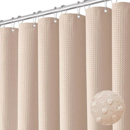 Plain Waffle Waterproof and Mildew-proof Polyester Shower Curtain, Bathroom Curtain, Bathroom Partition Curtain, Shower Curtain