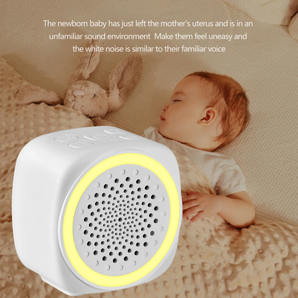 Mini White Noise Sound Machine Sleep Soother With 26 Soothing Sounds Breathing with RGB Light For Baby Adult Travel