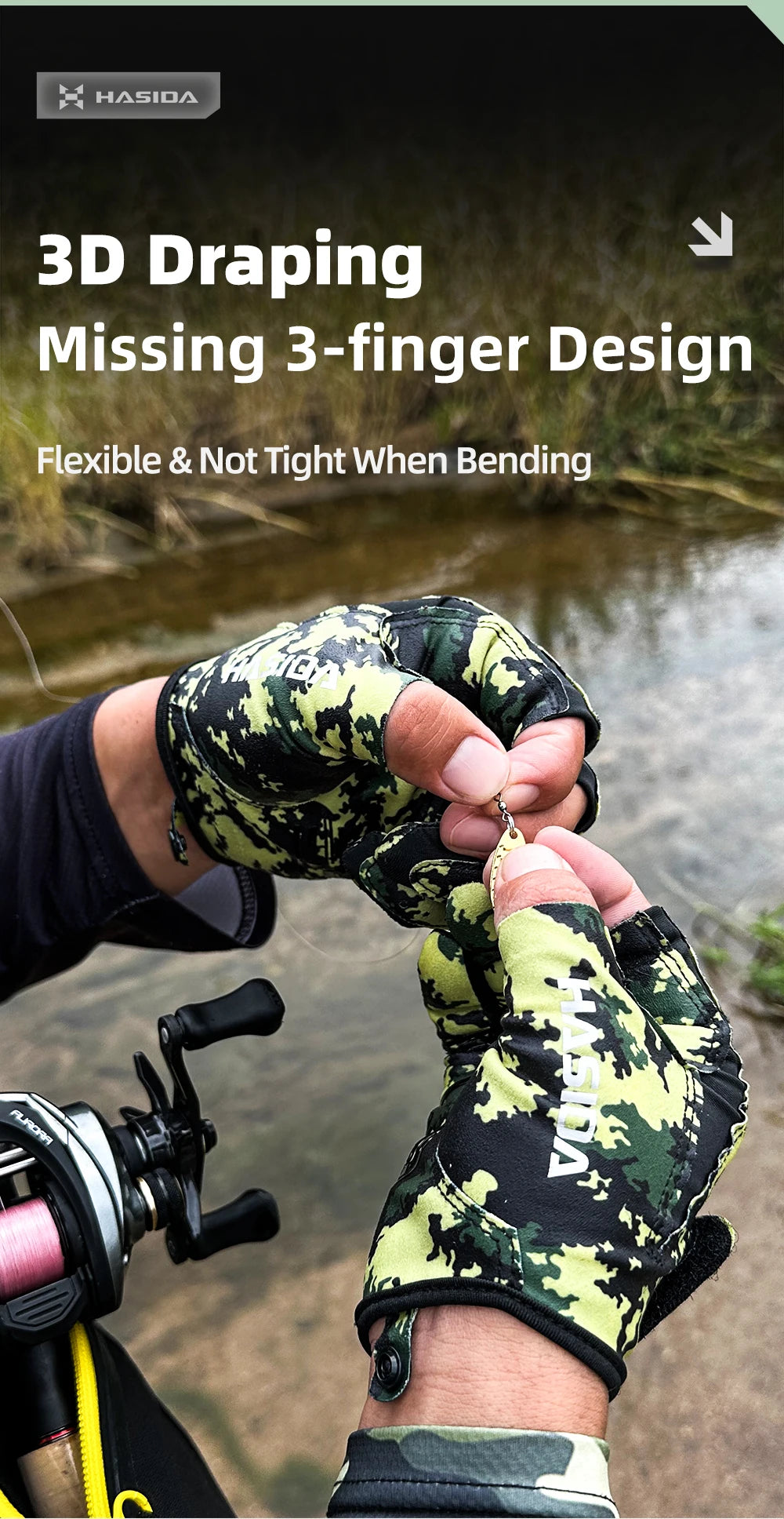 HISTAR Antislippery LA SHIRLEY Fabric Silicone Anti- slippery Strip Abrasion Resistance Multi-Functional Fishing Glove