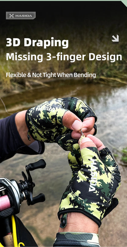 HISTAR Antislippery LA SHIRLEY Fabric Silicone Anti- slippery Strip Abrasion Resistance Multi-Functional Fishing Glove