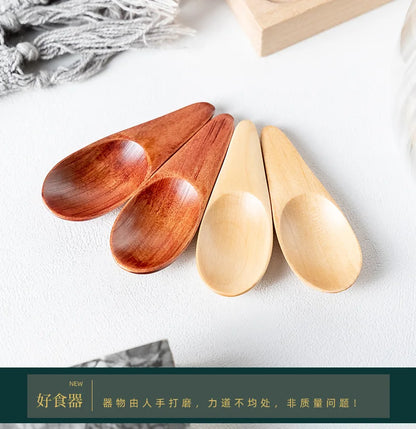 Mini Creative Tea Spoon Short Handled Small Wooden Spoon Coffee Spoon Spice Spoon Salt Spoon Milk Powder Spoon Wholesale