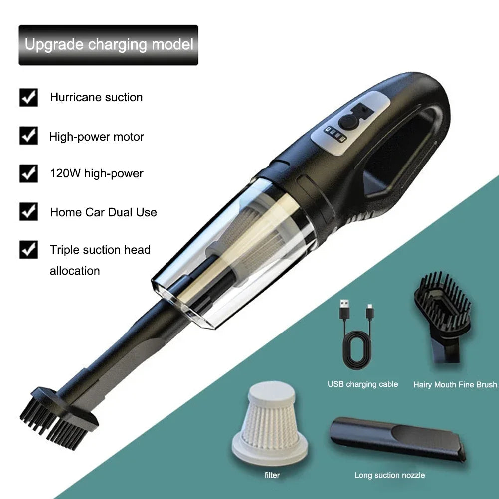 Handheld Vacuum Cleaner Cordless USB Charging Portable for Car Home Office Pet Hair Strong Suction Lightweight Mini Cleaner
