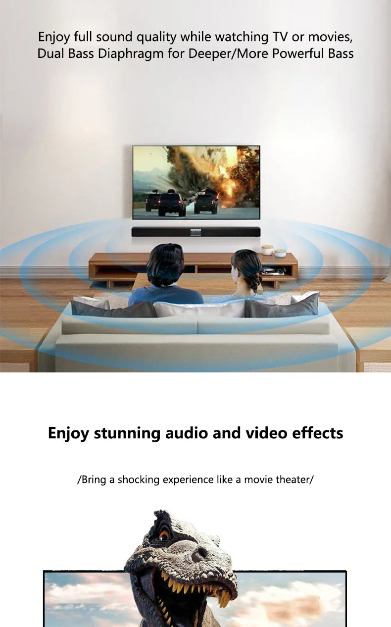 6D surround sound home theater speaker system mobile phone bass wireless Bluetooth speaker long TV soundbar speaker TF/AUX/USB
