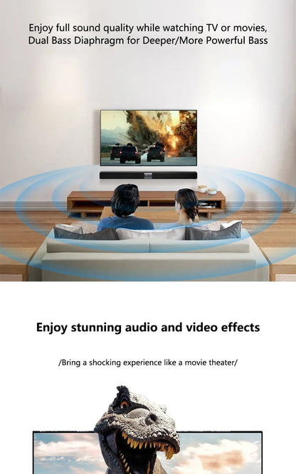 6D surround sound home theater speaker system mobile phone bass wireless Bluetooth speaker long TV soundbar speaker TF/AUX/USB