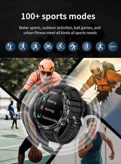 2025 Outdoor Sports Fitness Tracker Smart Watch 1.85 Inch HD Alomed 800mAh Lithium Battery Bluetooth LED Flashlight Smart Watch