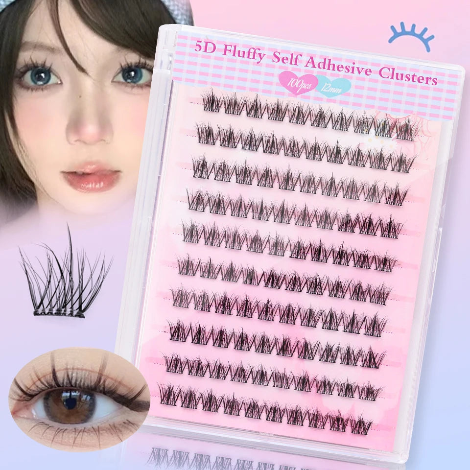 Lashprofessor Glue-Free DIY Self-adhesive False Eyelashes Self-adhesive Reusable DIY Segmented Lashes No-Glue DIY Cluster Lashes