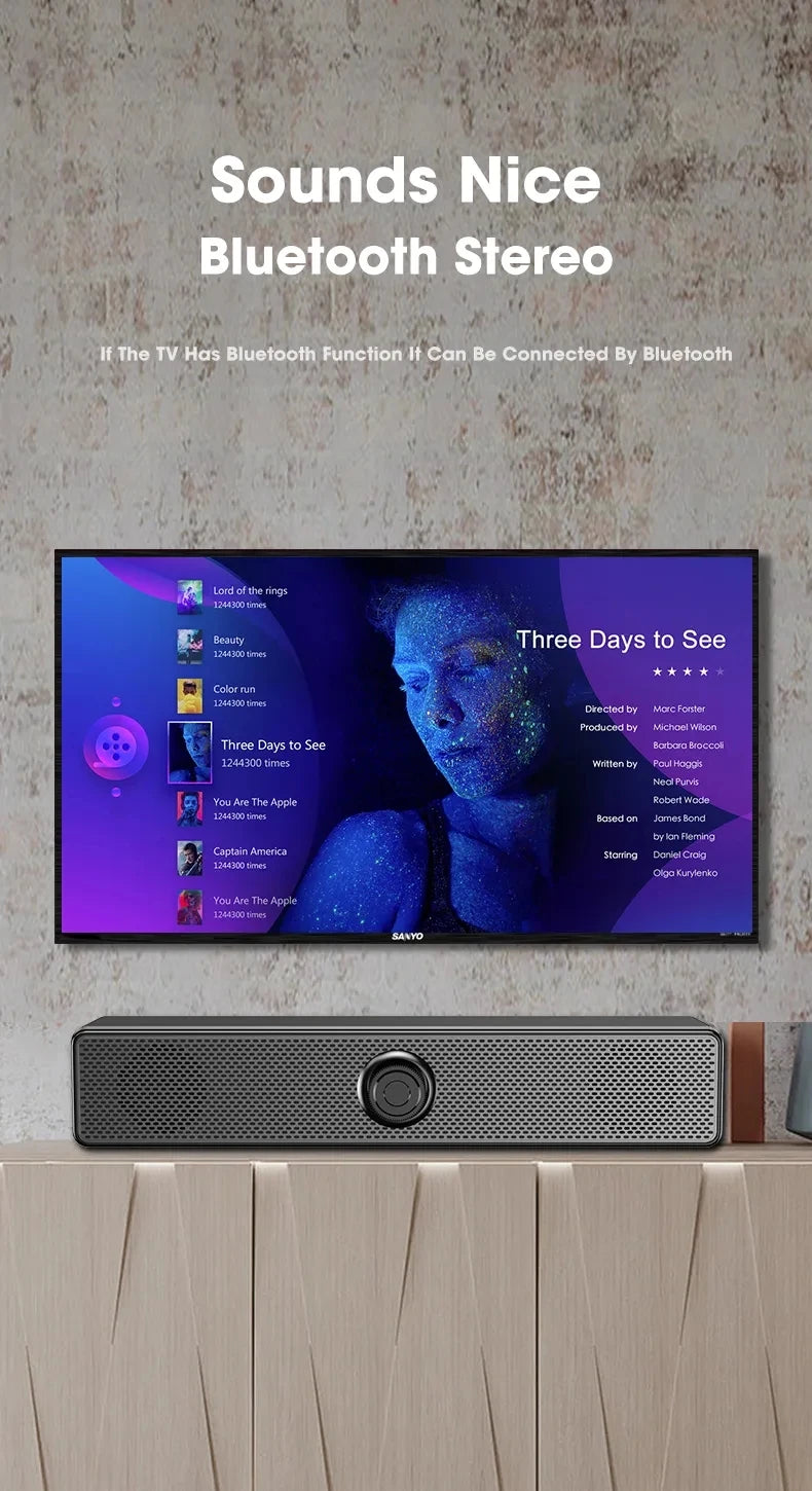 Home Theater Sound System Bluetooth Speaker 4D Surround Soundbar Computer Speaker For TV Soundbar Box Subwoofer Stereo Music Box