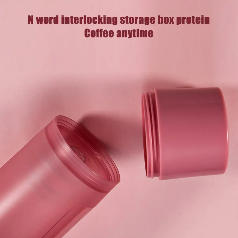 600ml Frosted Shake Cup Milkshake Sports Bottle Outdoor Fitness Water Blender Bottle Protein Powder Portable Gym Training Drink