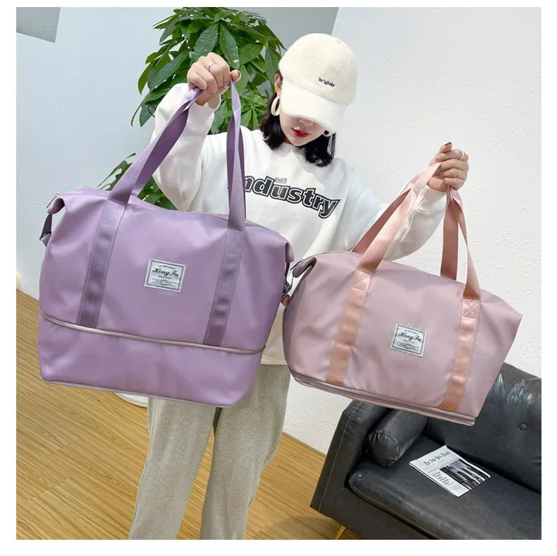 Carry On Travel Duffle Bag  Waterproof Sports Gym Tote Bags for Women Large Capacity Storage Luggage Handbag