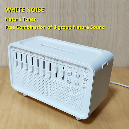 White Noise Sleep Sound Machine Flame Air Diffuser Humidifier with BT Speaker and Night Light Essential Oil Diffuser for Bedroom