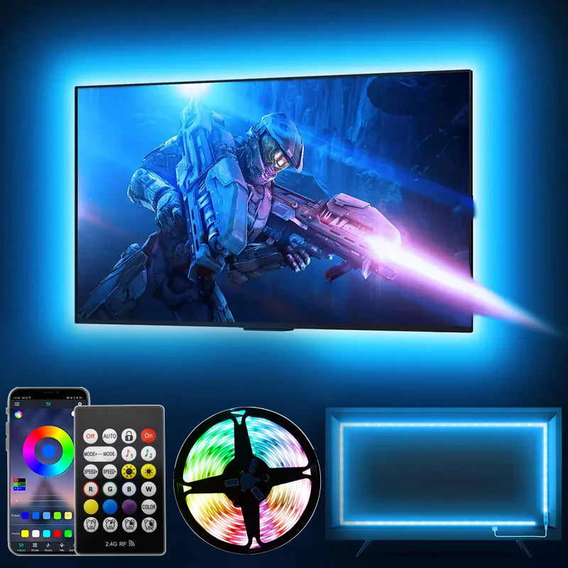 Gaming LED Lights Strip Smart Ambient Lighting PC/TV Display Backlight Lights Strip Smart Control RGB DIY Party Screen Light