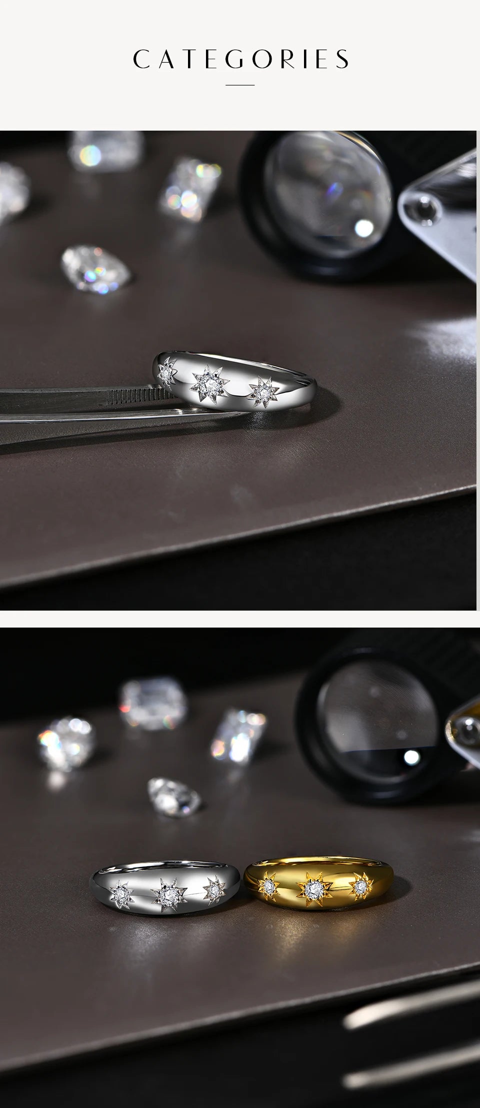 ATTAGEMS Luxury Round Cut 2.5mm Moissanite Ring for Women Man 925 Sliver Sparkling Fine Jewelr Engagement Wedding Party Gift New