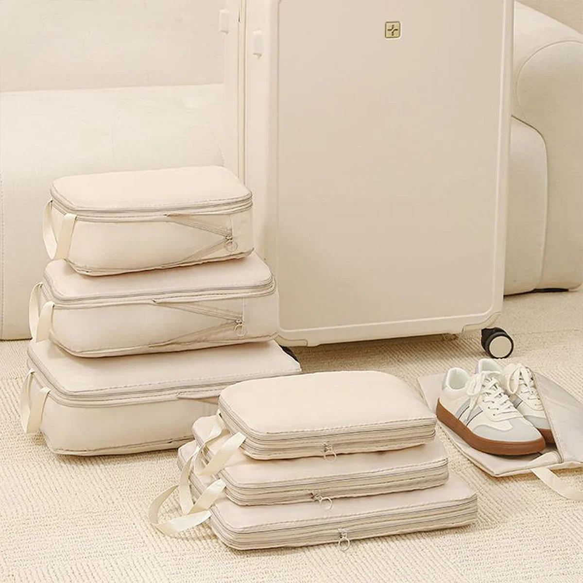 4Pcs/Set Travel Compression Bag Luggage Organizer Travel Pouch Packing Cubes for Travel Bag Organizer Travel Storage Bag