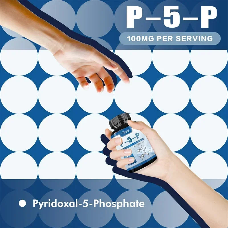 Pyridoxal-5-Phosphate (Vitamin B6) - Supports Healthy Nervous System and Brain Function, Enhances Memory, and Improves Immunity
