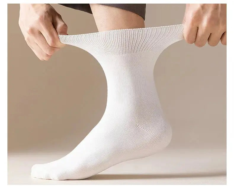 10PCS=5Pairs Loose Mouth Socks Diabetic Prevent Varicose Veins Cotton Comfortable Older Hypertensive Patients Fat Man Socks Gift