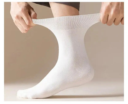 10PCS=5Pairs Loose Mouth Socks Diabetic Prevent Varicose Veins Cotton Comfortable Older Hypertensive Patients Fat Man Socks Gift