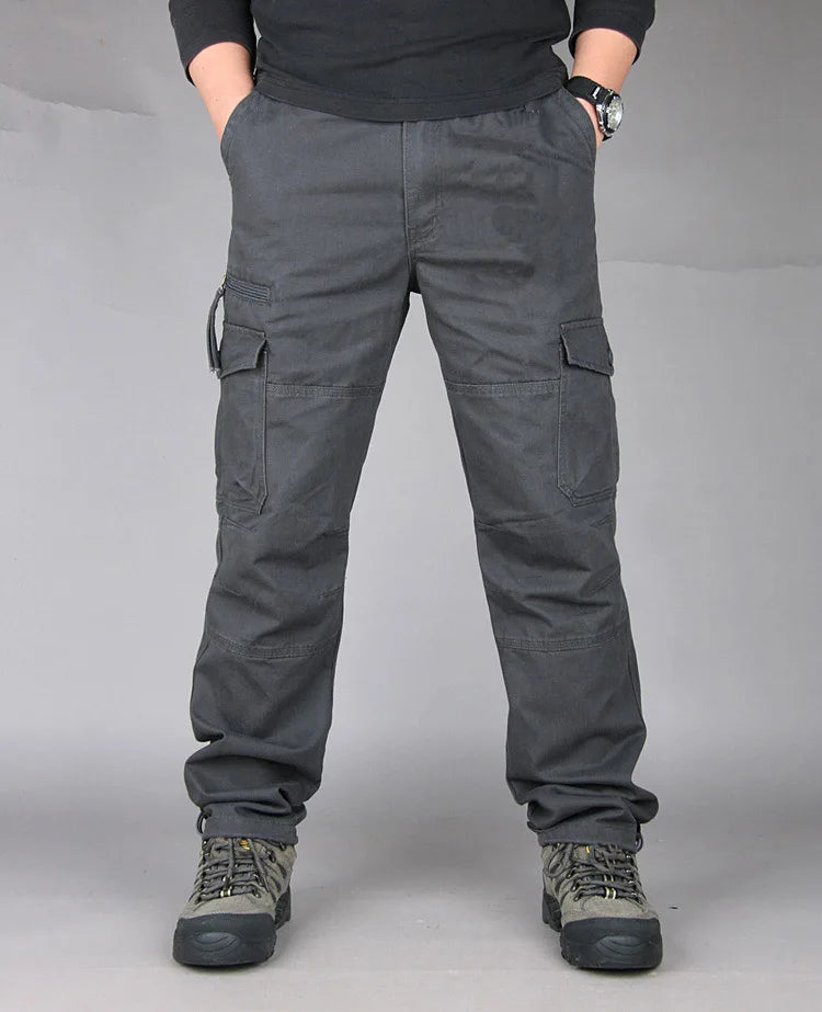 Spring Autumn Tactical Cargo Pants Men Fashion Military Man Trousers Long Warm Cotton Khaki Cargo Pants For Man