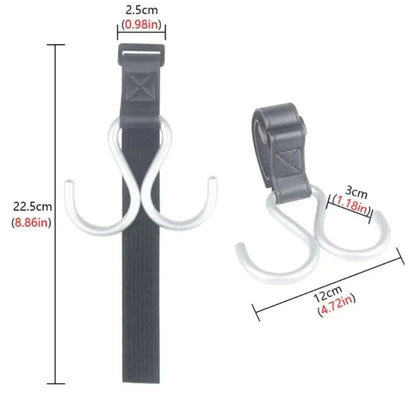 Cute S Shape Baby Stroller Hooks Double Hook PU Hanging Hook Cart Organizer Solid Color Stroller Accessories Baby