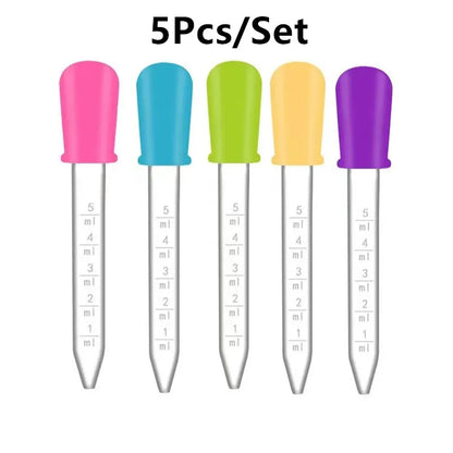 5Pcs Baby Dropper Medicine Feeder Child Medicine Device Silicone Pipette Liquid Food Dropper Infant Utensils pipetas niños