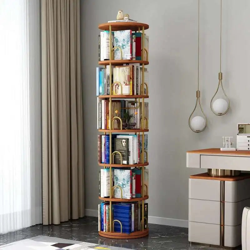 Modern Closet Bookcase Organizer Cabinet Display Rotating Bookcase Magazine Shelves Estante Para Livros Minimalist Furnitures