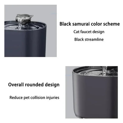 Fountain Automatic Recirculating Filter Pet Drinking Dispenser with USB Electric Pump Quiet Cat Ear Design for Cats New