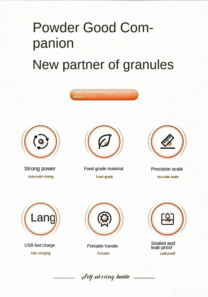 Electric Mixing Cup Multipurpose Shaker Bottle Automatic Stirring Mug USB Rechargeable Blender Cup Portable Shaker Bottle