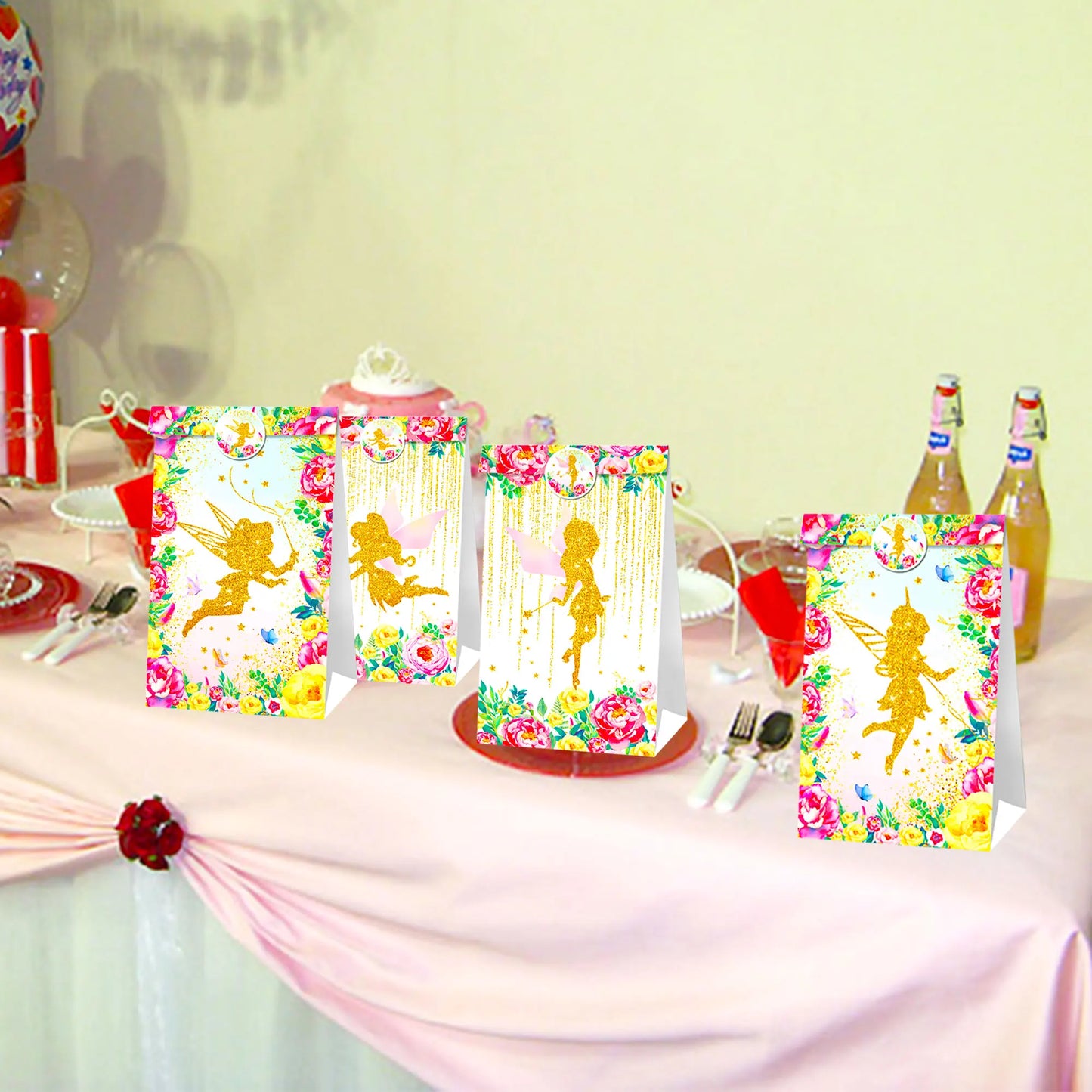 12 PCs Fairy Party Favor Bags Fairy Party Supplies Fairy Birthday Party Decoration Fairy Birthday Party Favors Fairy Party Gift