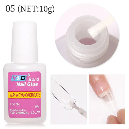 1 Bottle Fast Drying Nail Glue for False Nails 3D Rhinestone Decoration Professional Glue for Extension Manicure Adhesive Tools