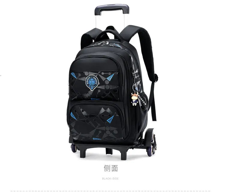 School Rolling Backpacks School bags for Boys Trolley bag with Wheels Waterproof Orthopedic School Bag Student Wheeled Backpack