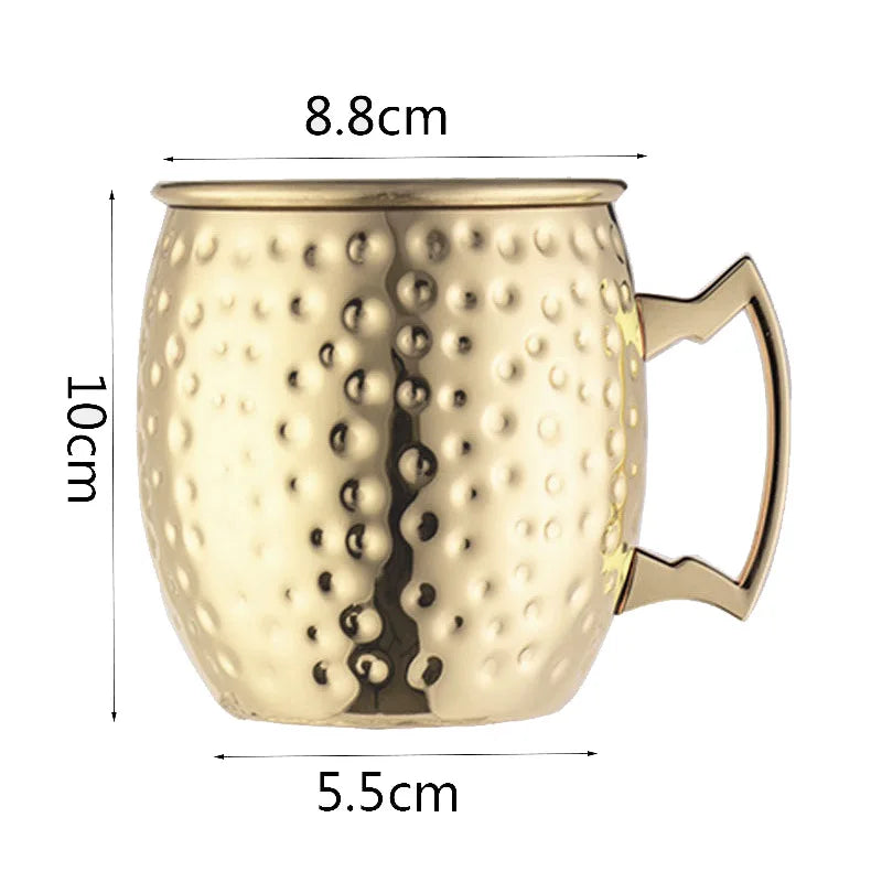 Steel Moscow Mule Mug 500ml Plated Beer Cup Cocktail Mug With Handle