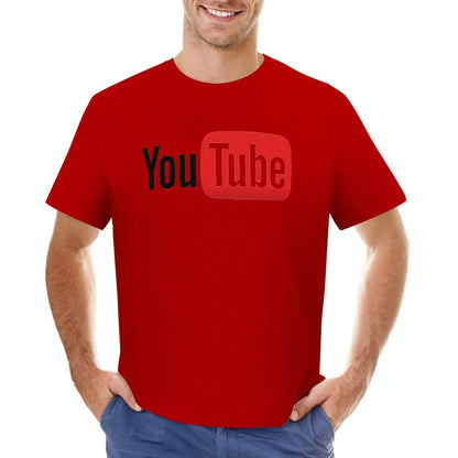 Mens T-Shirt YouTube Logo T-Shirts Fashion Video Website Summer Tees Y2K Fun Design 100% Cotton Clothes Plus Size