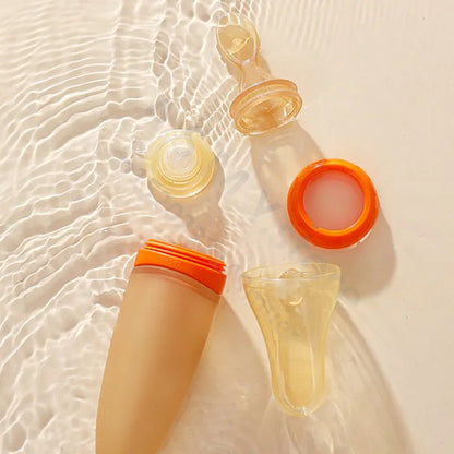 BBET Squeezing Feeding Bottle Silicone Newborn Baby Training Rice Spoon Infant Cerea Food Supplement Feeder Safe Tableware
