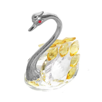 Beautiful Glass Home Decoration, Cute Swan Statue, Home Decoration, Dining Table Family Collection Gift, Home Crystal Decoration