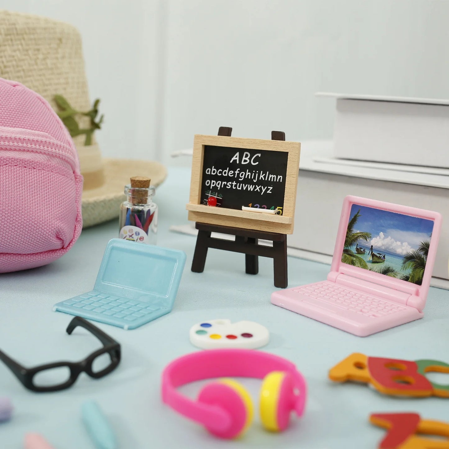 Mini School Supplies Cute Doll Bag Toys Decorative Dollhouse Study Tool School Accessories Adorable Mini School Accessories