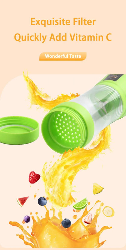 Portable Fruit Juice Blenders Summer Personal Electric Mini Bottle Home USB 6 Blades Juicer Cup Machine For Kitchen Dropshipping