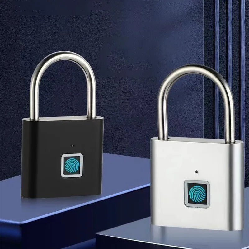 Intelligent Electronic Padlock Outdoor Waterproof Padlock Smart Fingerprint Padlock Door Anti-Theft Password Lock Cabinet