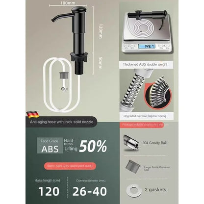 Kitchen sink soap dispenser sink detergent press household washing basin soap extension tube detergent pressurizer