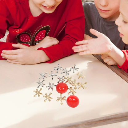 Classic Board Games Vintage with 10 Metal Jacks 2 Red Rubber Balls Traditional