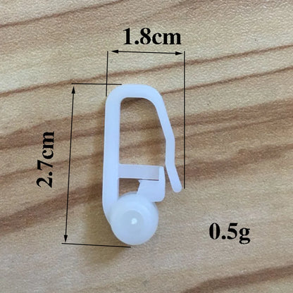 50 Pcs Window Curtain Hanging Ring Universal Roller Hooks Pulley Bed Special White Plastic Easy Install Smooth Sliding