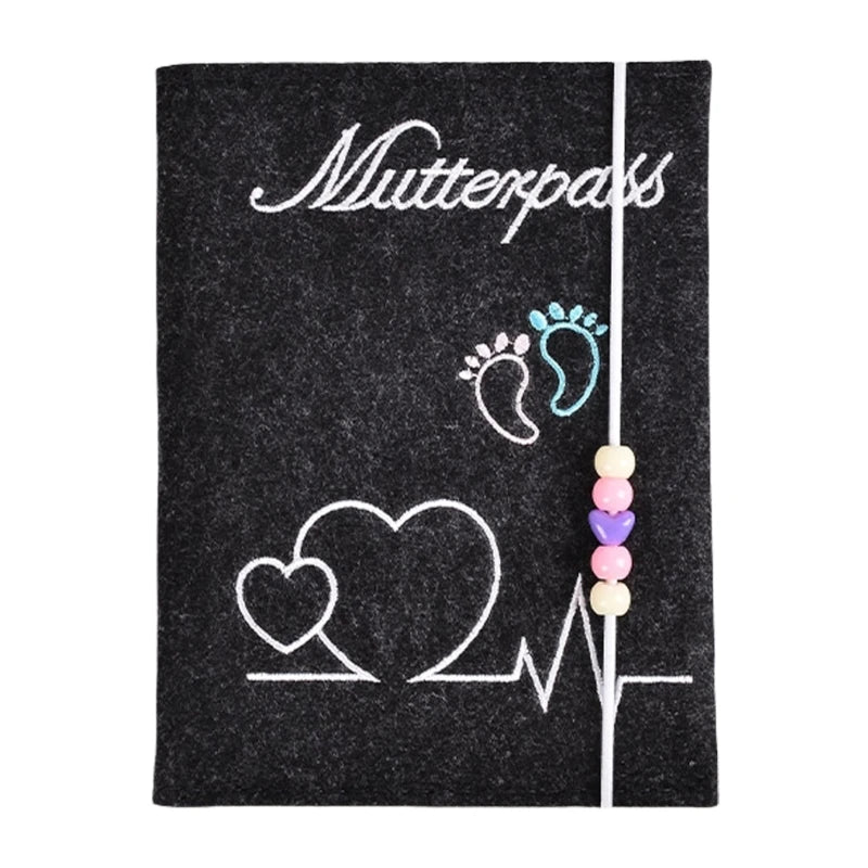 Maternity Log Protective Cover Handmade Felt German Passport Cover for Storing Hospital Vaccination Certificate Insurance Card