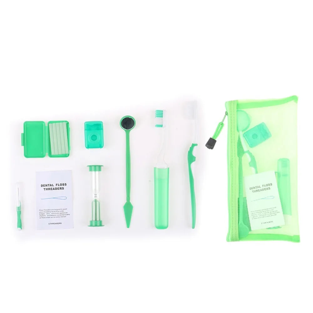 8pcs/set Oral Cleaning Care Dental Teeth Orthodontic Kits Whitening Tool Portable Outdoor Suit Interdental BrushOral Care