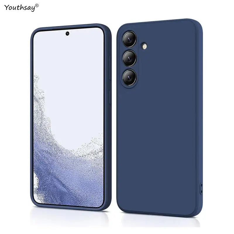 For Samsung Galaxy A55 5G Liquid Silicone Case Samsung Galaxy A55 Cover Funda Coque Soft TPU Phone Bumper Samsung Galaxy A55