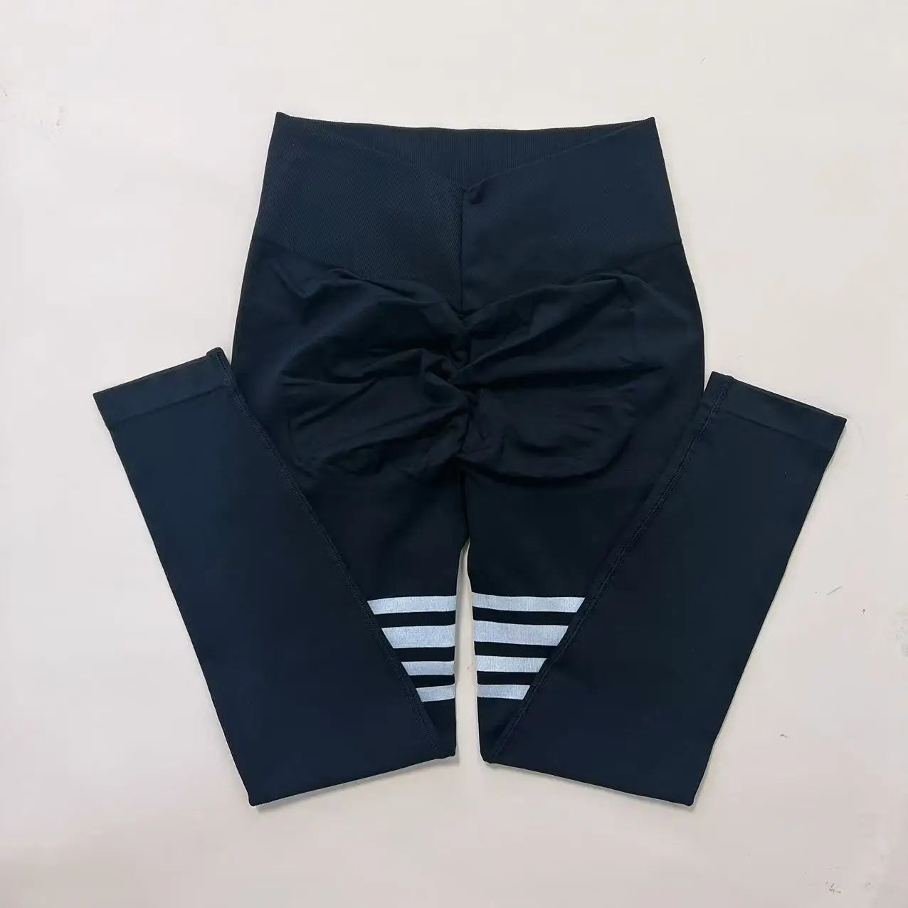 Women V Back Line Leggings Butt Lifting Gym Fitness Athletic Workout Elastic Leggins Outdoor Yoga Pants Sports Training Tights