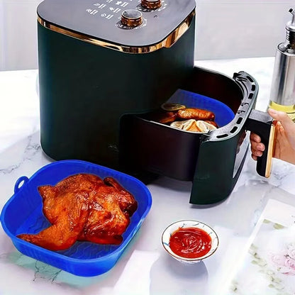 1pc Silicone Air Fryer Liners Air Fryer Liner Pots, Silicone Basket Bowls, Reusable Baking Trays, Oven Accessories, Baking Tools