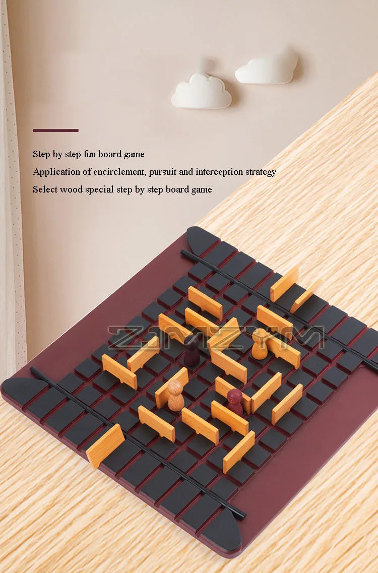 Wooden Checkers Board Tabletop Games Chess Two-Player Game Board Set Travel Portable Chess Game Sets Interactive Game For Family