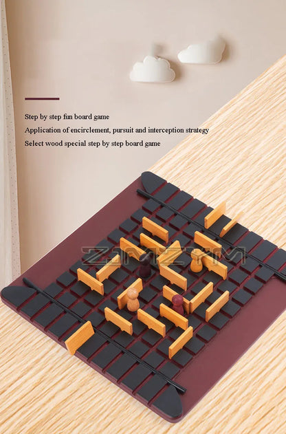 Wooden Checkers Board Tabletop Games Chess Two-Player Game Board Set Travel Portable Chess Game Sets Interactive Game For Family